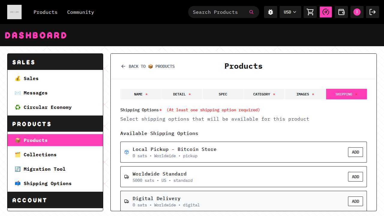 can create a new product